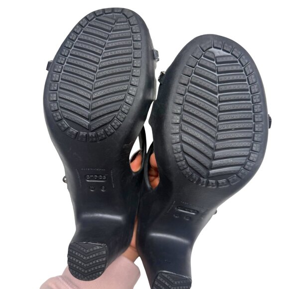 Black Crocs Cyprus IV/V Rhinestone Heeled Sandals – Women’s 9 – NWOT - Picture 5 of 12